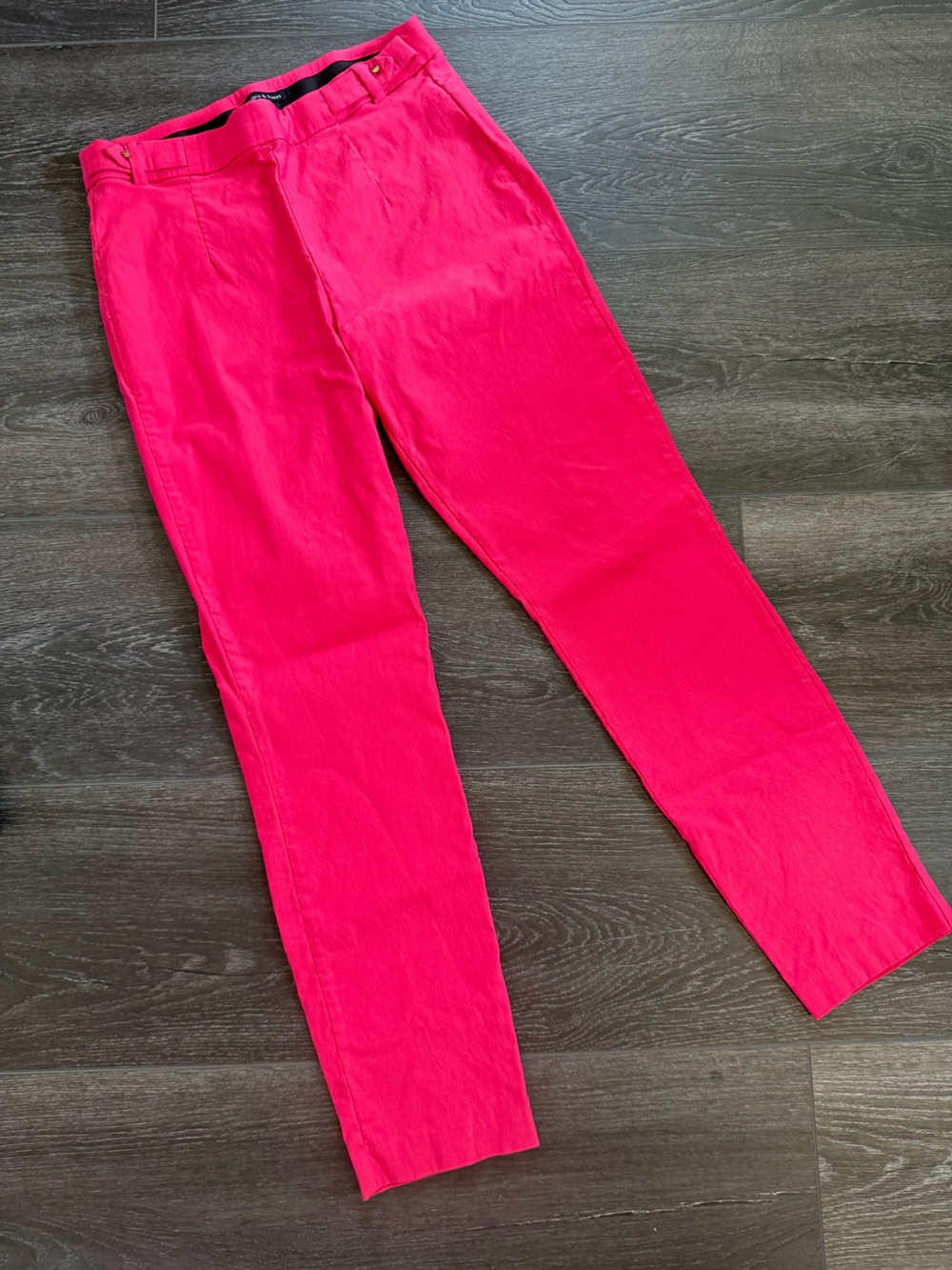 Hot Pink VIOLETS & ROSES Tinsley Mid Rise Slim Straight Trouser - Size 6/28
